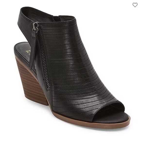Frye and Co. Women's Size 6.5 Gianella Heeled Sandals 6.5M Black Open Heel Toe - Picture 1 of 14